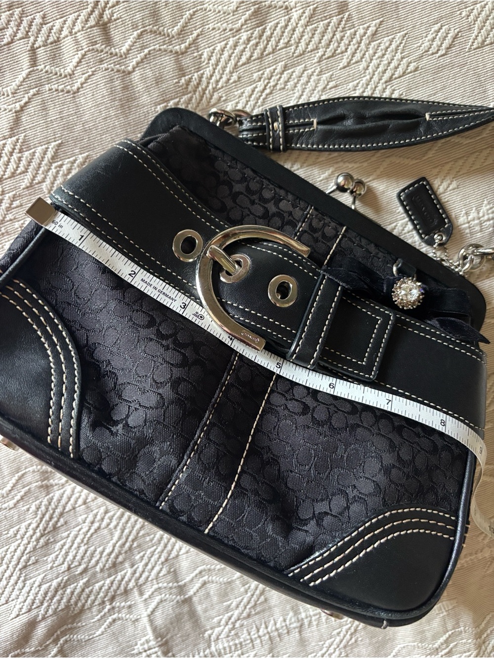 COACH Soho MINI KISSLOCK Bag ~ STYLE C05S-3649 Black Jacquard/Black Leather 2005 - Picture 17 of 17
